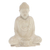 Wood sculpture, 'Buddha Praying II' - Artisan Crafted Seated Buddha Sculpture