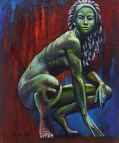 'Emancipation' - Original Oil and Acrylic Female Nude Portrait