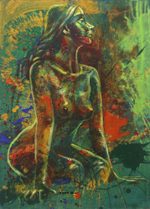 'The Time Has Gone' - Signed Expressionist Acrylic and Oil on Canvas Painting