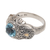 Men's gold accented blue topaz ring, 'Maharaja' - Five Carat Men's Gold Accented Sterling Silver Ring (image 2e) thumbail