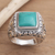 Men's gold accented sterling silver ring, 'Kuta Blue' - Men's Sterling Silver and Gold Accent Ring (image 2) thumbail