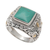 Men's gold accented sterling silver ring, 'Kuta Blue' - Men's Sterling Silver and Gold Accent Ring (image 2d) thumbail