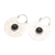 Onyx hoop earrings, 'Round Shadow' - Hammered Sterling Silver Hoop Earrings with Black Onyx Stone (image 2c) thumbail