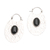Onyx hoop earrings, 'Oval Shadow' - Hammered Sterling Silver Oval Hoop Earrings with Black Onyx thumbail