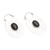 Onyx hoop earrings, 'Oval Shadow' - Hammered Sterling Silver Oval Hoop Earrings with Black Onyx (image 2c) thumbail