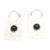 Onyx hoop earrings, 'Rectangular Shadow' - Rectangular Hammered Silver and Onyx Hoop Earrings thumbail