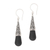 Sterling silver and lava stone dangle earrings, 'Traditional Shadow' - Sterling Silver Dangle Earrings with Black Lava Stone thumbail