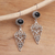 Onyx dangle earrings, 'Beautiful Shadow' - Sterling Silver and Black Onyx Kite-Shaped Dangle Earrings (image 2) thumbail