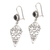 Onyx dangle earrings, 'Beautiful Shadow' - Sterling Silver and Black Onyx Kite-Shaped Dangle Earrings