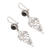Onyx dangle earrings, 'Beautiful Shadow' - Sterling Silver and Black Onyx Kite-Shaped Dangle Earrings (image 2b) thumbail