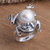 Cultured pearl cocktail ring, 'Free-Spirited Frog' - Cultured Pearl and Sterling Silver Frog Ring (image 2b) thumbail