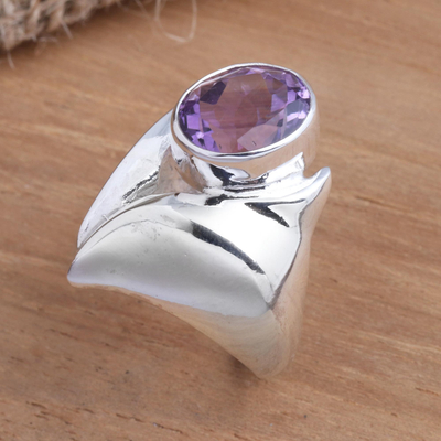 Amethyst cocktail ring, 'Purple Passion' - Sterling Silver and Amethyst Statement Ring