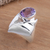 Amethyst cocktail ring, 'Purple Passion' - Sterling Silver and Amethyst Statement Ring (image 2b) thumbail