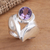 Amethyst cocktail ring, 'Purple Passion' - Sterling Silver and Amethyst Statement Ring (image 2c) thumbail