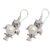 Cultured pearl dangle earrings, 'Wise Owls' - Sterling Silver Cultured Pearl Owl Dangle Earrings (image 2c) thumbail