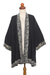Batik kimono jacket, 'Midnight Rose' - Artisan Crafted Batik Kimono Jacket thumbail