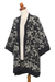 Batik rayon kimono jacket, 'Plant a Tree' - Hand Made Batik Rayon Kimono Jacket (image 2d) thumbail