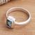 Blue topaz cocktail ring, 'Blue Tablet' - Faceted Rectangle Blue Topaz Sterling Silver Ring thumbail