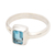 Blue topaz cocktail ring, 'Blue Tablet' - Faceted Rectangle Blue Topaz Sterling Silver Ring (image 2d) thumbail