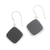 Onyx dangle earrings, 'Black Squares' - Square Bezel Set Black Onyx Dangle Earrings (image 2a) thumbail