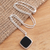 Onyx pendant necklace, 'Diagonal Square' - Sterling Silver Square Black Onyx Pendant Necklace (image 2b) thumbail