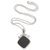 Halskette mit Onyx-Anhänger - Halskette mit Anhänger aus schwarzem Onyx-Sterlingsilber
