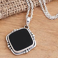 Onyx pendant necklace, On Guard