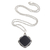 Onyx pendant necklace, 'On Guard' - Black Onyx Sterling Silver Pendant Necklace (image 2a) thumbail