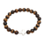 Tiger's eye beaded pendant stretch bracelet, 'Faith in Brown' - Tiger's Eye Bracelet with Silver Cross Pendant (image 2a) thumbail