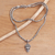 Sterling silver pendant necklace, 'King Skull' - Crowned Skull Sterling Silver Pendant Necklace thumbail
