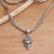 Sterling silver pendant necklace, 'King Skull' - Crowned Skull Sterling Silver Pendant Necklace (image 2b) thumbail