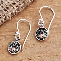 Gold-accented sterling silver dangle earrings, Delicate Balance