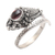 Garnet wrap ring, 'Ready to Strike' - Wrap Snake Ring with Garnet Cabochon Sterling Silver (image 2d) thumbail