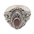 Garnet cocktail ring, 'Proud Tradition' - Sterling Silver and Faceted Garnet Cocktail Ring thumbail