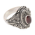 Garnet cocktail ring, 'Proud Tradition' - Sterling Silver and Faceted Garnet Cocktail Ring (image 2d) thumbail