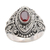 Garnet cocktail ring, 'Proud Tradition' - Sterling Silver and Faceted Garnet Cocktail Ring (image 2e) thumbail