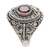Garnet cocktail ring, 'Proud Tradition' - Sterling Silver and Faceted Garnet Cocktail Ring (image 2f) thumbail