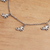 Sterling silver charm anklet, 'Charming Elephants' - Sterling Silver Elephant Charm Ankle Bracelet (image 2b) thumbail