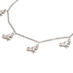 Sterling silver charm anklet, 'Charming Elephants' - Sterling Silver Elephant Charm Ankle Bracelet