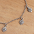 Sterling silver charm anklet, 'Floral Gleam' - Hand Made Sterling Silver Floral Charm Anklet (image 2b) thumbail