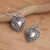Gold-accented sterling silver dangle earrings, 'Sukawati's Love' - Oxidized Sterling Silver Earrings with Gold Plated Detail (image 2b) thumbail