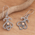 Gold-accented sterling silver dangle earrings, 'Tendrils at Dawn' - Balinese Motif Sterling Silver Gold Plate Dangle Earrings (image 2b) thumbail