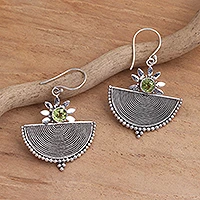 Peridot dangle earrings, 'Here Comes the Sun'