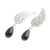 Ohrhänger aus Onyx - Ohrhänger aus Onyx-Sterlingsilber mit Flügeln