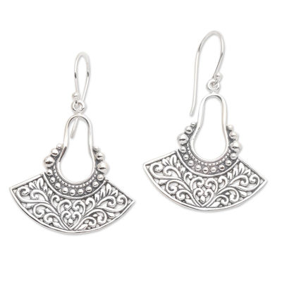 Sterling silver dangle earrings, 'Tendrils of Spring' - Balinese Sterling Silver Dangle Earrings