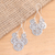 Sterling silver dangle earrings, 'Circle of Progression' - Sterling Silver Dangle Earrings Flowers and Circles thumbail