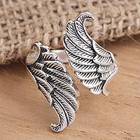 Sterling silver wrap ring, 'Reversed Wings'