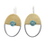Brass and sterling silver drop earrings, 'Golden Oval' - Brass Oval Drop Earrings with Sterling Silver Hooks