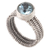 Blue topaz single stone ring, 'Wrapped Up in Blue' - Wire Wrapped Sterling Silver Blue Topaz Ring (image 2a) thumbail