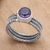 Amethyst single stone ring, 'Wrapped Up in Violet' - Wire Wrapped Sterling Silver Amethyst Ring (image 2b) thumbail